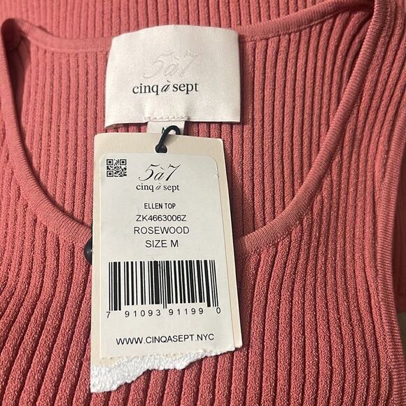 NWT Cinq a Sept Ellen Sleeveless Rib Knit Rosewood M - Picture 7 of 8